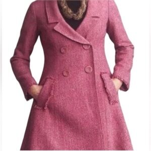 🌸 CAbi Madison Avenue Women’s Pink Tweed Coat 🌸